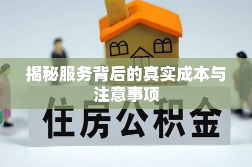宜都揭秘服务背后的真实成本与注意事项